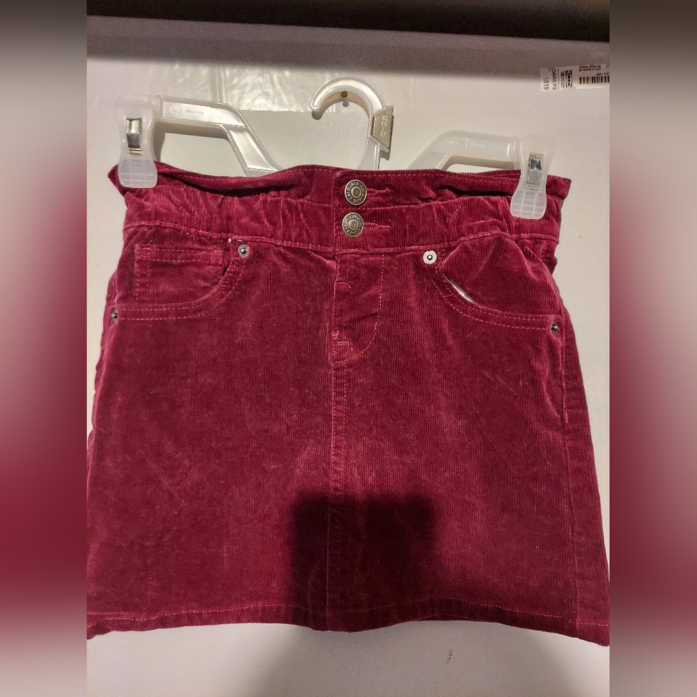 Cat And Jack Corduroy Mini Skirt Red Girls Size 7/8 Preppy Holiday School